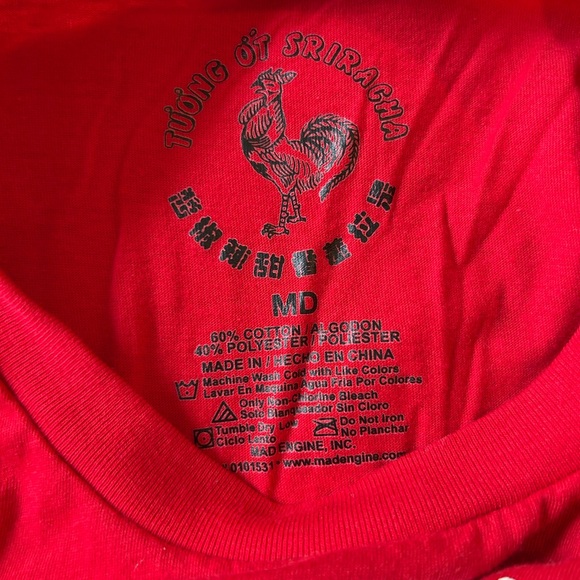 MAD Engine Red Sriracha Graphic Tee with Matching Green Cap - Picture 3 of 6